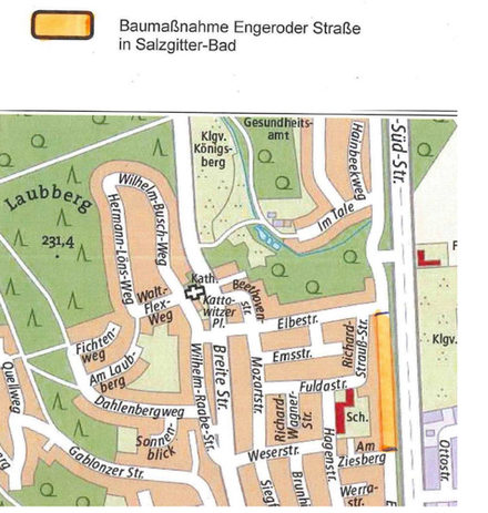 Sanierungsarbeiten in einem Abschnitt der Engeroder Straße sind erforderlich.