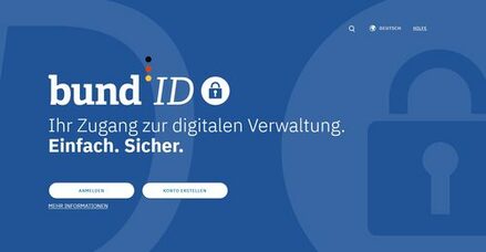 Startseite der Bund-ID.